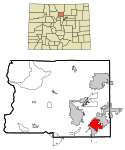 Boulder County Colorado Incorporated and Unincorporated areas Louisville Highlighted